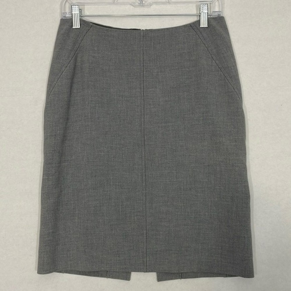 Trina Turk Pencil Skirt, Lined, Rear Zip, Gray, 6
